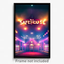 Pixel Art Poster - Extra Large Safehouse (8 Bit Psychedelic Video Game Print)
