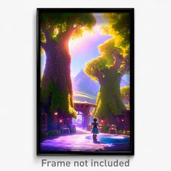 Pixel Art Poster - Pleasant Shire (8 Bit Psychedelic Trippy Video Game Print)