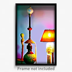 Pixel Art Poster - Adventurous Lamp (8 Bit Psychedelic Trippy Video Game Print)