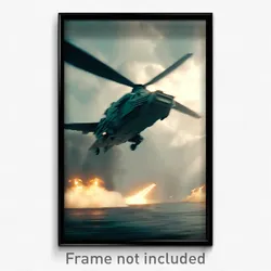 Pixel Art Poster - Thunderous Landing (8 Bit Psychedelic Video Game Print)