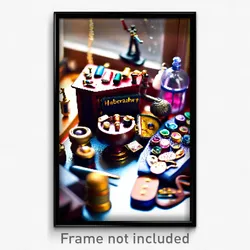 Pixel Art Poster - Miniature Haberdashery (8 Bit Psychedelic Video Game Print)