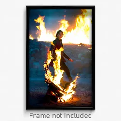 Pixel Art Poster - Worldly Fire (8 Bit Psychedelic Trippy Video Game Print)