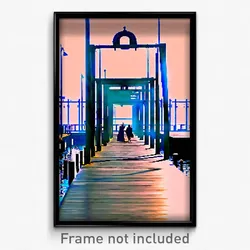 Pixel Art Poster - Zany Pier (8 Bit Psychedelic Trippy Weird Video Game Print)