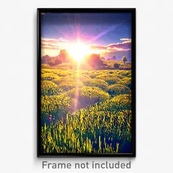 Pixel Art Poster - Heavenly Meadow (8 Bit Psychedelic Trippy Video Game Print)