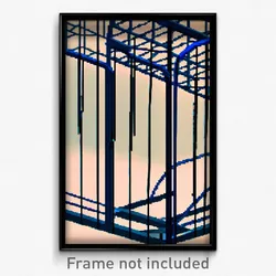 Pixel Art Poster - Complex Wire Frame Shoebox (8 Bit Video Game Print)
