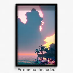Pixel Art Poster - Heavenly Cay (8 Bit Psychedelic Trippy Video Game Print)