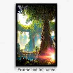 Pixel Art Poster - Incredible Jungle (8 Bit Psychedelic Trippy Video Game Print)