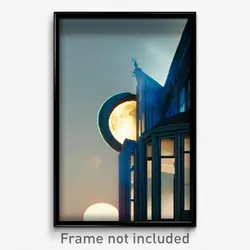 Pixel Art Poster - Glass Moon (8 Bit Psychedelic Trippy Weird Video Game Print)