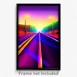 Pixel Art Poster - Vivid Road (8 Bit Psychedelic Trippy Weird Video Game Print)