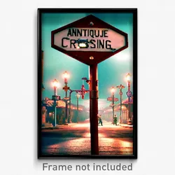 Pixel Art Poster - Antique Crossing (8 Bit Psychedelic Trippy Video Game Print)