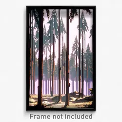 Pixel Art Poster - White Forest (8 Bit Psychedelic Trippy Video Game Print)