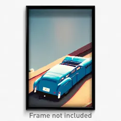 Pixel Art Poster - Light Blue Austin (8 Bit Psychedelic Trippy Video Game Print)
