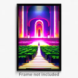 Pixel Art Poster - Villainous Domain (8 Bit Psychedelic Trippy Video Game Print)