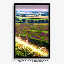Pixel Art Poster - Bustling Fields (8 Bit Psychedelic Trippy Video Game Print)