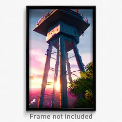 Pixel Art Poster - Crazy Lookout (8 Bit Psychedelic Trippy Video Game Print)