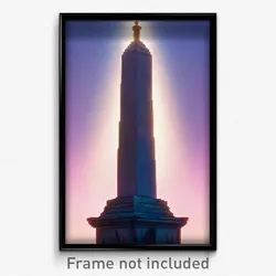 Pixel Art Poster - Esteemed Obelisk (8 Bit Psychedelic Trippy Video Game Print)