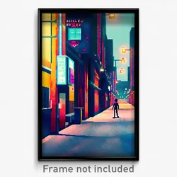 Pixel Art Poster - Silly Boulevard (8 Bit Psychedelic Trippy Video Game Print)