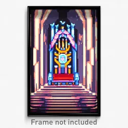 Pixel Art Poster - Wavy Throne Room (8 Bit Psychedelic Trippy Video Game Print)