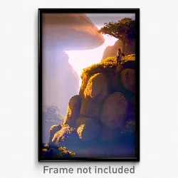 Pixel Art Poster - Large Outcropping (8 Bit Psychedelic Trippy Video Game Print)
