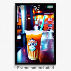 Pixel Art Poster - Droopy Thai Tea (8 Bit Psychedelic Trippy Video Game Print)