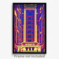 Pixel Art Poster - Nutty American Architecture (8 Bit Video Game Print)