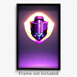 Pixel Art Poster - Purple Shield (8 Bit Psychedelic Trippy Video Game Print)