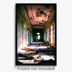 Pixel Art Poster - Abandoned Derelict (8 Bit Psychedelic Video Game Print)