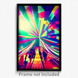 Pixel Art Poster - Kaleidoscopic Circus (8 Bit Psychedelic Video Game Print)