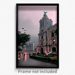 Pixel Art Poster - Gloomy Mexico City (8 Bit Psychedelic Video Game Print)