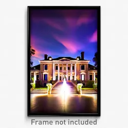 Pixel Art Poster - Outstanding Mansion (8 Bit Psychedelic Video Game Print)