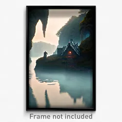 Pixel Art Poster - Haunting Cove (8 Bit Psychedelic Trippy Video Game Print)