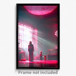 Pixel Art Poster - Red Hospice (8 Bit Psychedelic Trippy Weird Video Game Print)