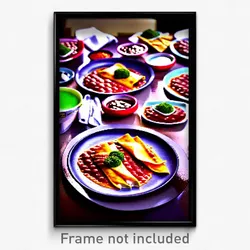 Pixel Art Poster - Rubbery Enchiladas (8 Bit Psychedelic Video Game Print)