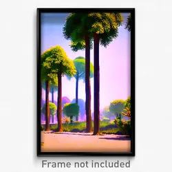 Pixel Art Poster - Small Trees (8 Bit Psychedelic Trippy Weird Video Game Print)