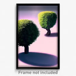 Pixel Art Poster - Oval Bush (8 Bit Psychedelic Trippy Weird Video Game Print)