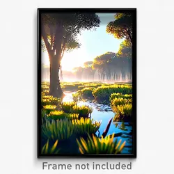 Pixel Art Poster - Novel Wetland (8 Bit Psychedelic Trippy Video Game Print)