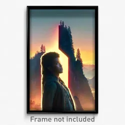 Pixel Art Poster - Adorable Ridgeline (8 Bit Psychedelic Video Game Print)