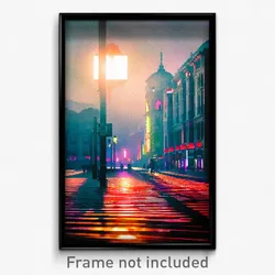 Pixel Art Poster - Digital Madrid (8 Bit Psychedelic Trippy Video Game Print)