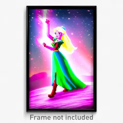 Pixel Art Poster - Silly Aurora (8 Bit Psychedelic Trippy Video Game Print)