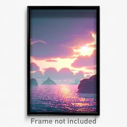 Pixel Art Poster - Mushy Seascape (8 Bit Psychedelic Trippy Video Game Print)