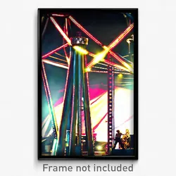 Pixel Art Poster - Metallic Circus (8 Bit Psychedelic Trippy Video Game Print)