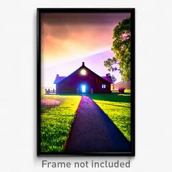 Pixel Art Poster - Vivid Homestead (8 Bit Psychedelic Trippy Video Game Print)
