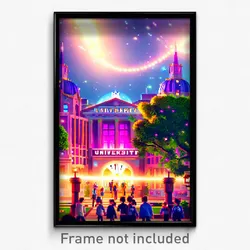 Pixel Art Poster - Dazzling University (8 Bit Psychedelic Video Game Print)