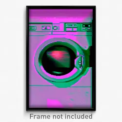 Pixel Art Poster - Glitchy Washing Machine (8 Bit Psychedelic Video Game Print)
