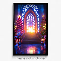 Pixel Art Poster - Harmonious Christmas (8 Bit Psychedelic Video Game Print)