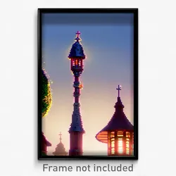 Pixel Art Poster - Tiny Belfry (8 Bit Psychedelic Trippy Weird Video Game Print)
