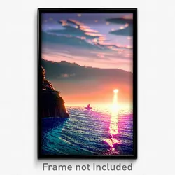 Pixel Art Poster - Fancy Seascape (8 Bit Psychedelic Trippy Video Game Print)