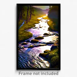 Pixel Art Poster - Vivacious Creek (8 Bit Psychedelic Trippy Video Game Print)