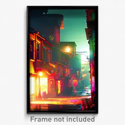 Pixel Art Poster - Quirky Slum (8 Bit Psychedelic Trippy Weird Video Game Print)