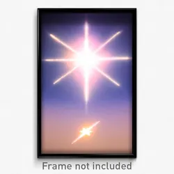 Pixel Art Poster - Striking Star (8 Bit Psychedelic Trippy Video Game Print)